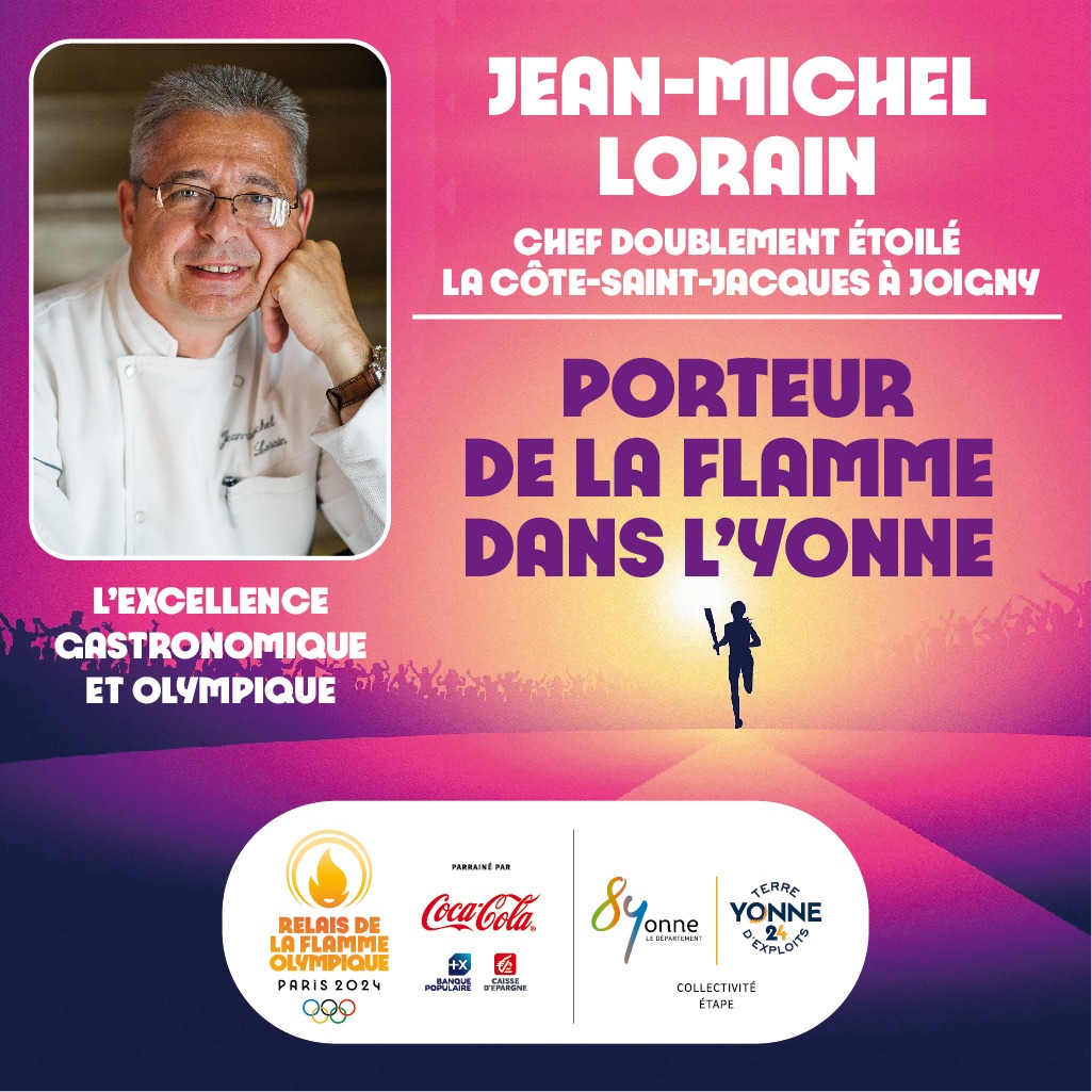 Jean-Michel Lorain, porteur de la Flamme Olympique dans l'Yonne