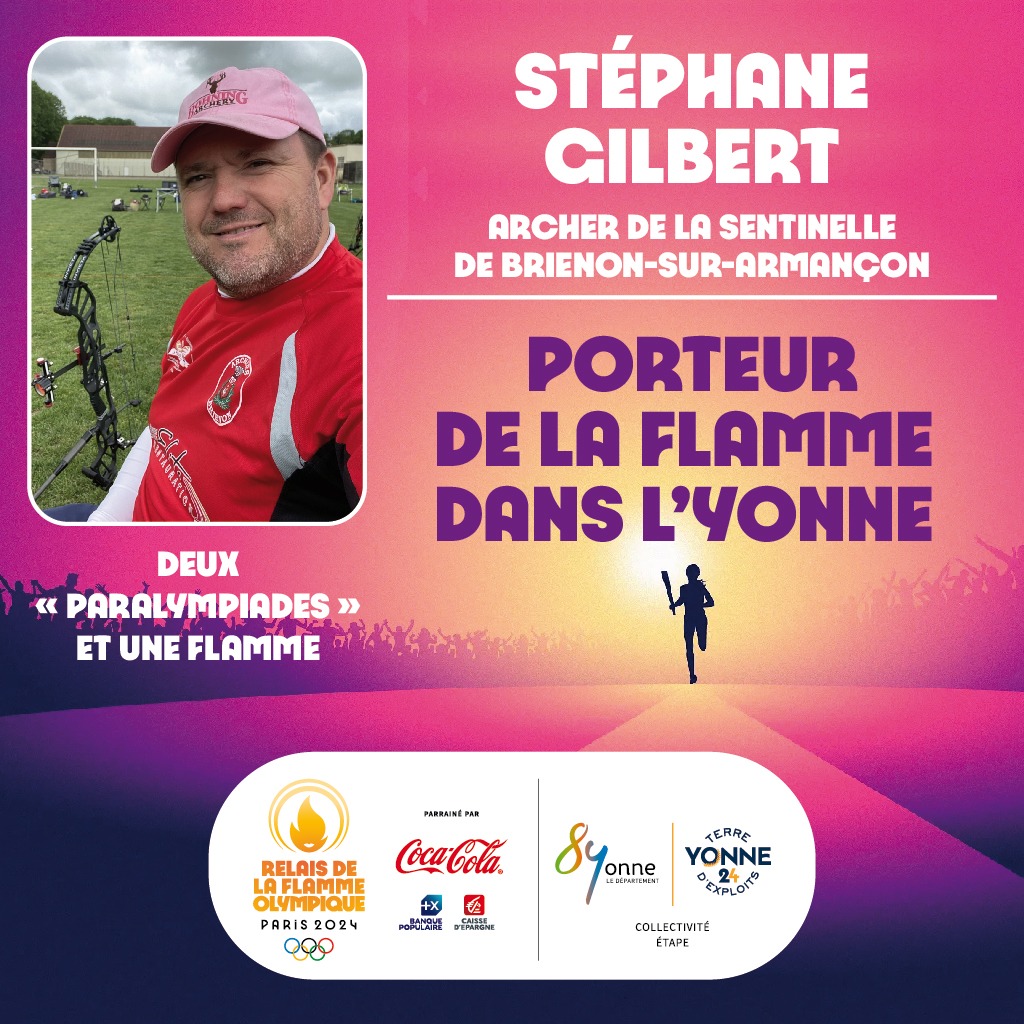 Stéphane Gilbert, porteur de la Flamme Olympique dans l'Yonne