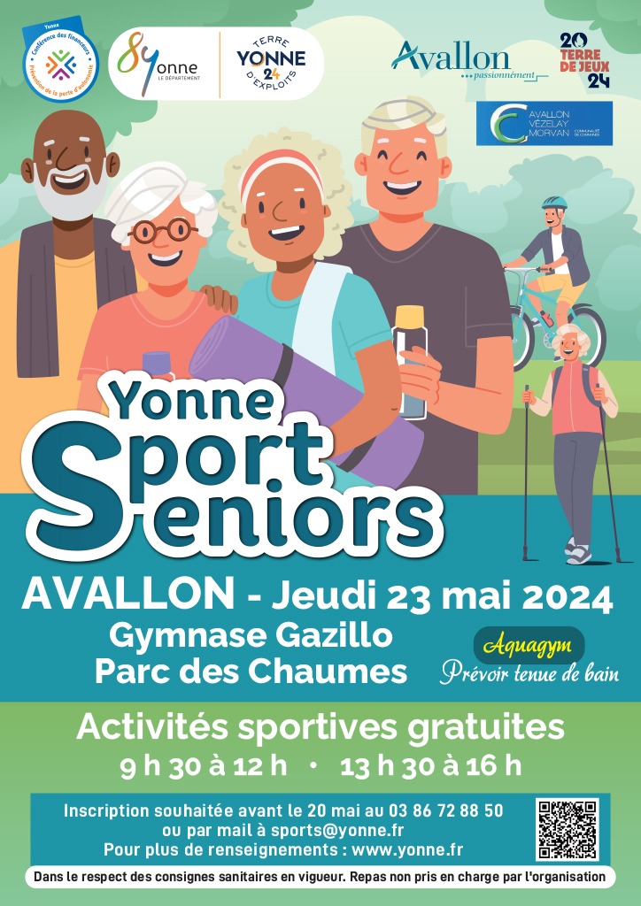 Affiche représentant les journées Yonne Sport Seniors - Avallon le 23 mai