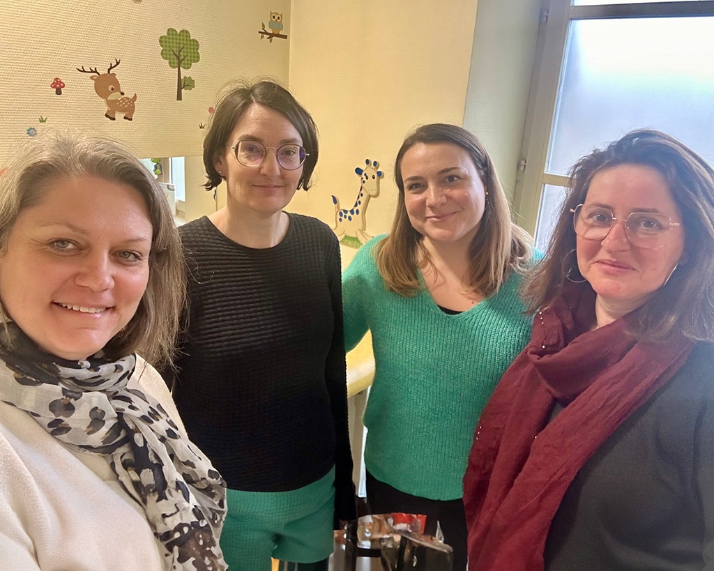 Karen-Marie Jarry, Christelle Richard-Meunier, Justine Auger et Sandra Ligault, infirmières puéricultrices à l’UTS du Sénonais