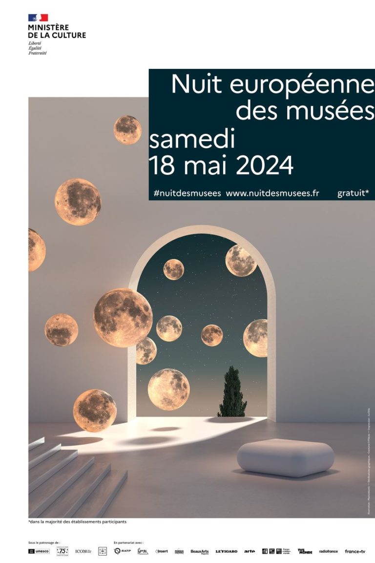 Affiche de la nuit européenne des musées le samedi 18 mai 2024
