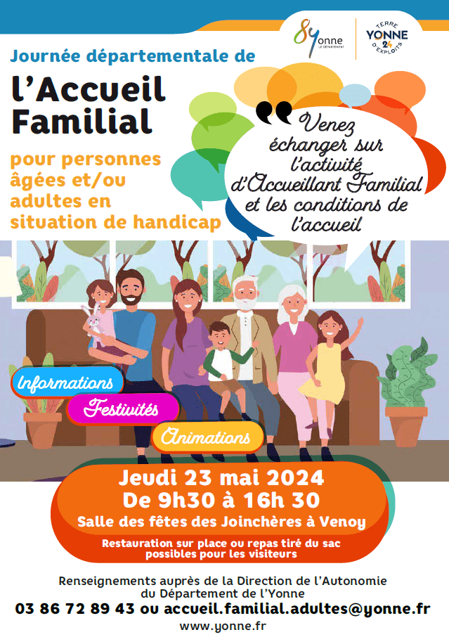 Affiche représentant la journée départementale de l'accueil familial